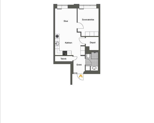 2 værelses lejlighed i København SV