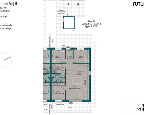 4 værelses hus i Give