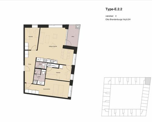 4 værelses lejlighed i København SV