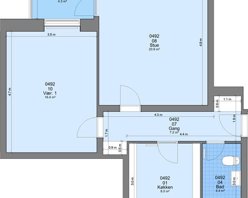 2 værelses lejlighed i Randers