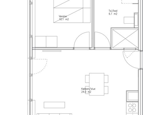 2 værelses lejlighed i Århus C