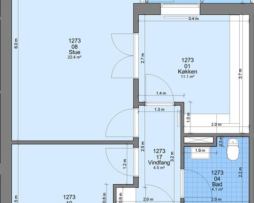 2 værelses lejlighed i Langå