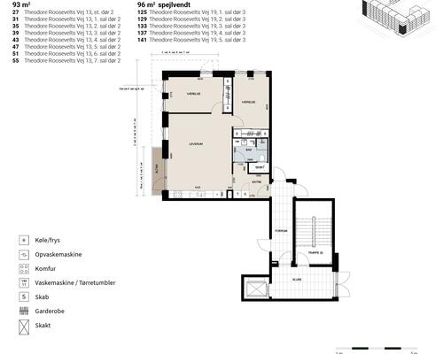 3 værelses lejlighed i København SV