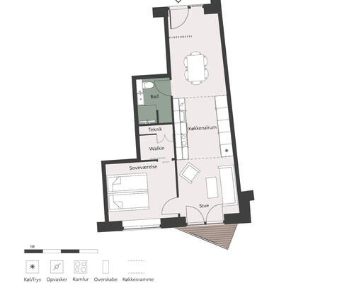 1 værelses lejlighed i Højbjerg