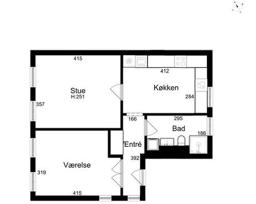 2 værelses lejlighed i Odense C