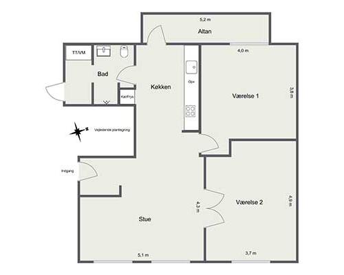 3 værelses lejlighed i Aalborg