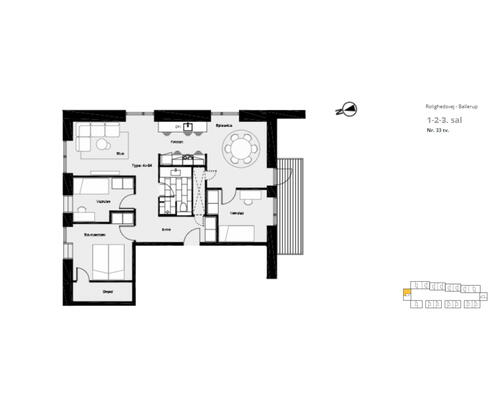 Lækker og stilfuld 4-værelses lejlighed med altan i smukke omgivelser i Ballerup