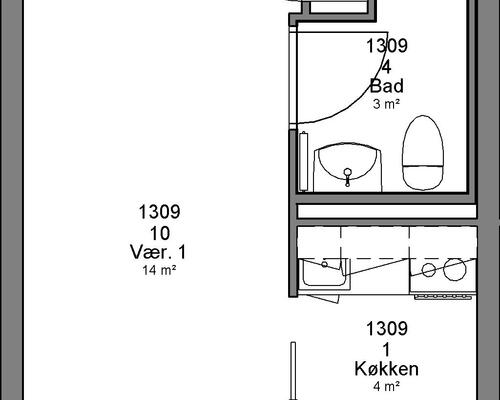 1 værelses lejlighed i Herning