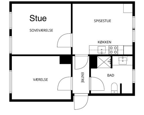 3 værelses lejlighed i Haderslev
