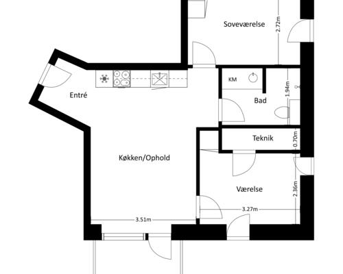 3 værelses lejlighed i Risskov