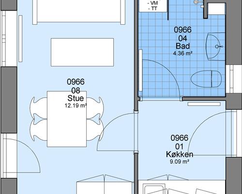 1 værelses lejlighed i Herning