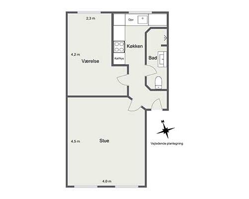 2 værelses lejlighed i Aalborg