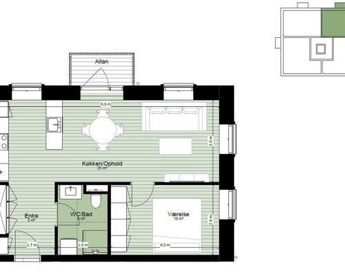 1 værelses lejlighed i Odense V