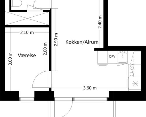 2 værelses lejlighed i Tilst