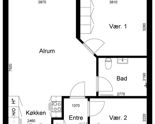 3 værelses lejlighed i Kjellerup