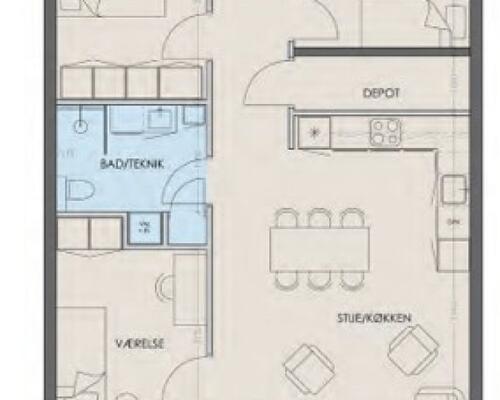 Hyggelig 3 værelses lejlighed i Kornparken med altan.