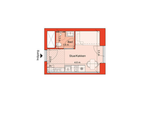 FLOT 1-VÆRELSES TÆT PÅ CERESBYEN