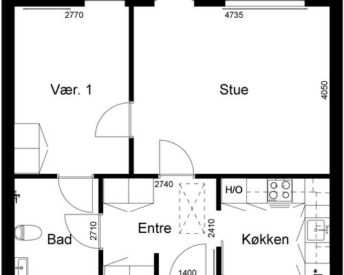 2 værelses hus i Kværndrup