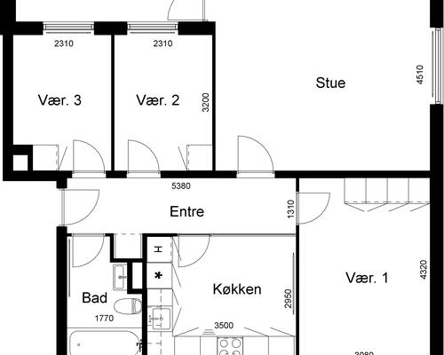 4 værelses lejlighed i Nørre Snede