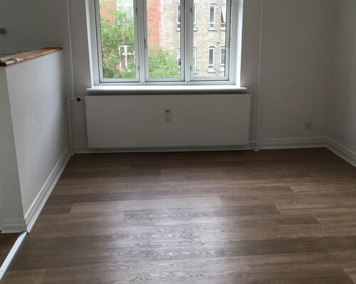 Lys 3-værelses i Aalborg C med franske døre, vaskesøjle og fælles grøn gård