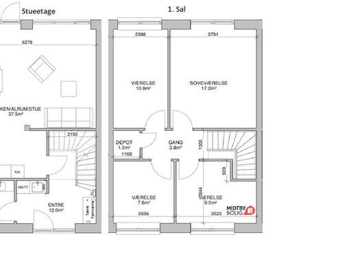 5 værelses lejlighed i Kolding