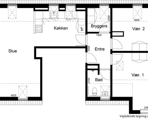 3 værelses hus i Hammel