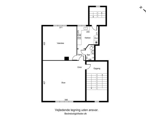 Skøn 2-værelses lejlighed med nyt bad og egne vaskefaciliteter
