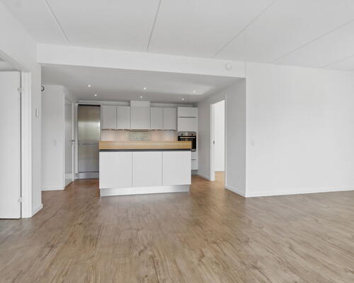 Lys 4-værelses på 106 m2 med altan, elevator og tagterrasse – parkering ved døren