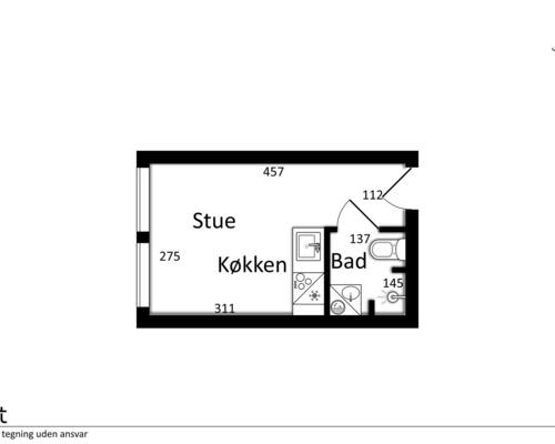 1 værelses lejlighed i Vejle