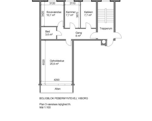 3 værelses lejlighed i Viborg