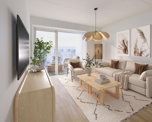 Delevenlig 3-værelses med stor altan og lav indflytningspris