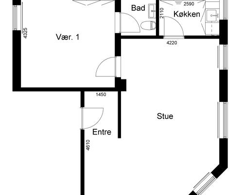 2 værelses lejlighed i Tjele