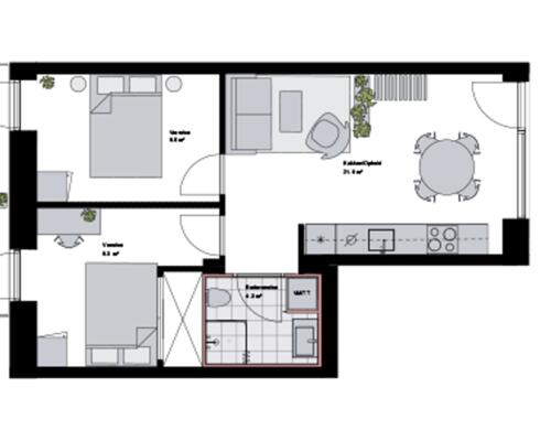 Dejlig 3-værelses lejlighed i Skejbyen
