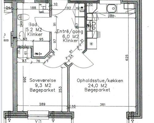 Rækkehus i Tinglev, 54. kvm