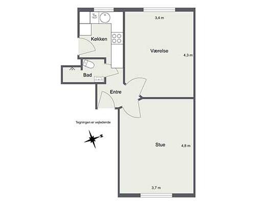 2 værelses lejlighed i Aalborg