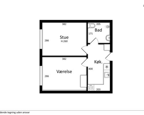 2 værelses lejlighed i Aalborg