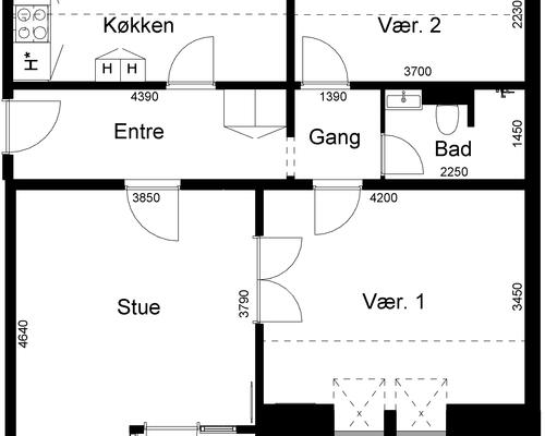 3 værelses lejlighed i Viborg
