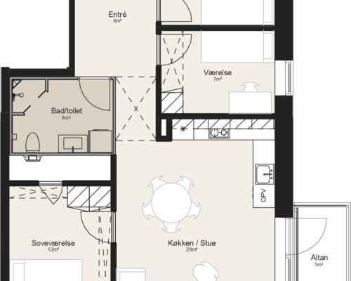 4 værelses lejlighed i Kolding