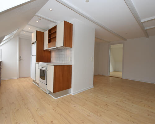 Charmerende taglejlighed med moderne opgraderinger i centrum