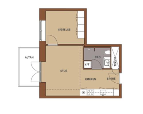 Skøn 2-værelses lejlighed i AstaHus med altan