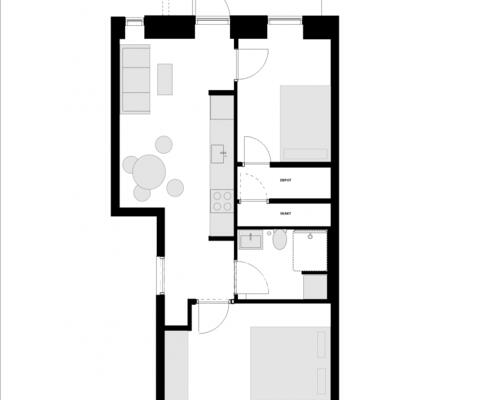 2 værelses lejlighed i Århus C