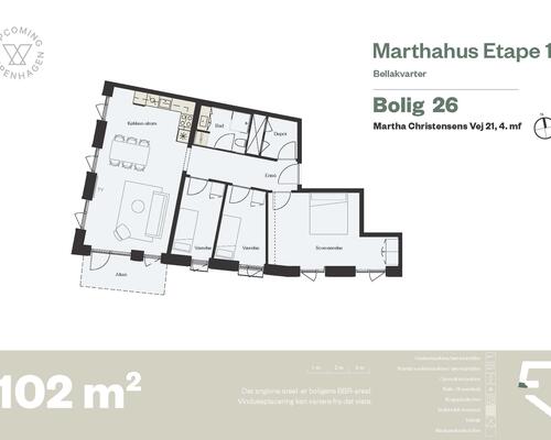 4 værelses lejlighed i København S