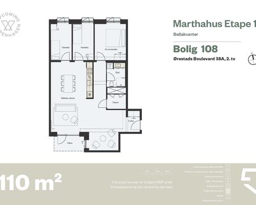 4 værelses lejlighed i København S