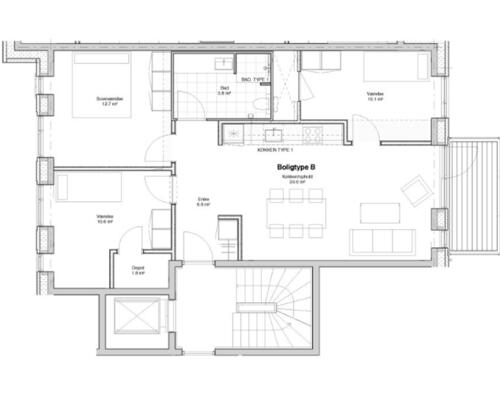 Lækker 4-værelses lejlighed med parkering