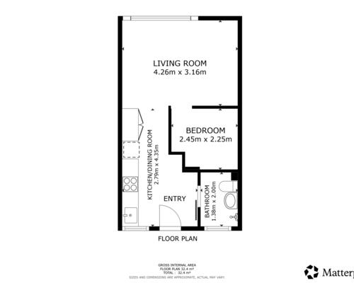 1 værelses lejlighed i Søborg