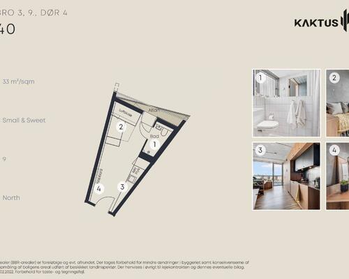 1 værelses lejlighed i København V