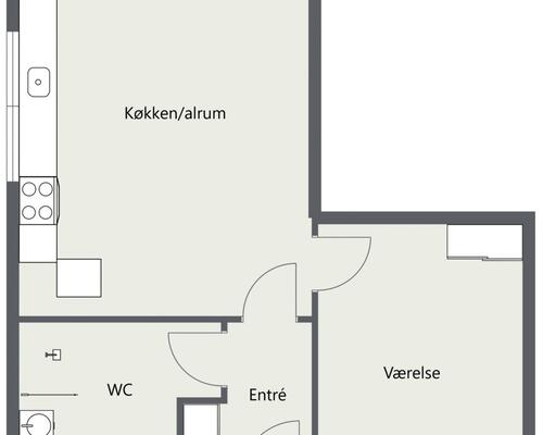 2 værelses lejlighed i Kjellerup