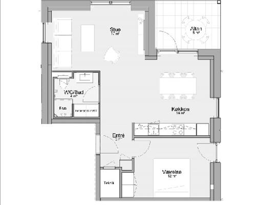 2 værelses lejlighed i Årslev