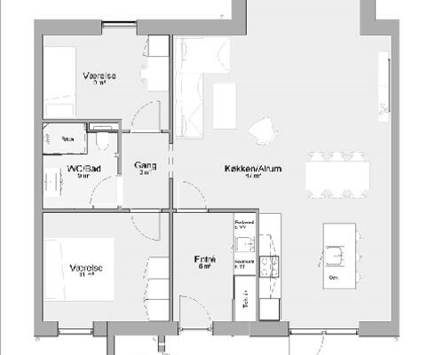 3 værelses lejlighed i Årslev