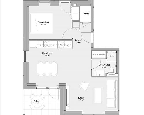 2 værelses lejlighed i Årslev